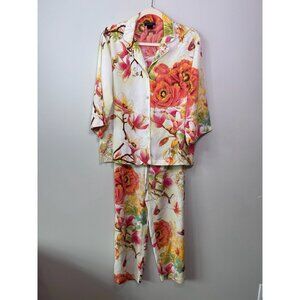 Natori Floral Garden Notch Pajama 2PC QSet Women’s XS